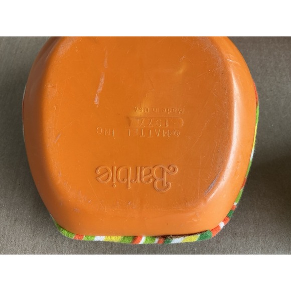 1977 Barbie Dream Furniture Collection Orange Chair Sofa Coffee Table TV - Picture 7 of 10